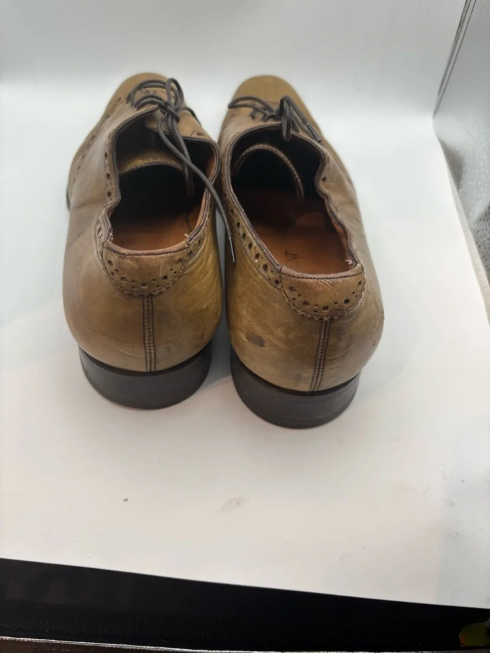 Yves Saint Laurent Men's Tan Leather Brogue Oxford Shoes